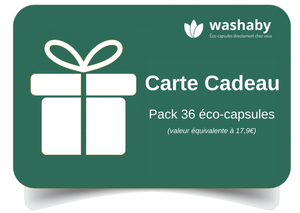 Carte cadeau Washaby (Pack 36 éco-capsules)